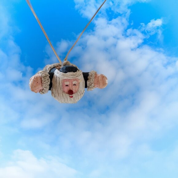 Vintage Santa Parachute Ornament – Hand-Painted Paper Mâché Whimsy! - Picture 6 of 16